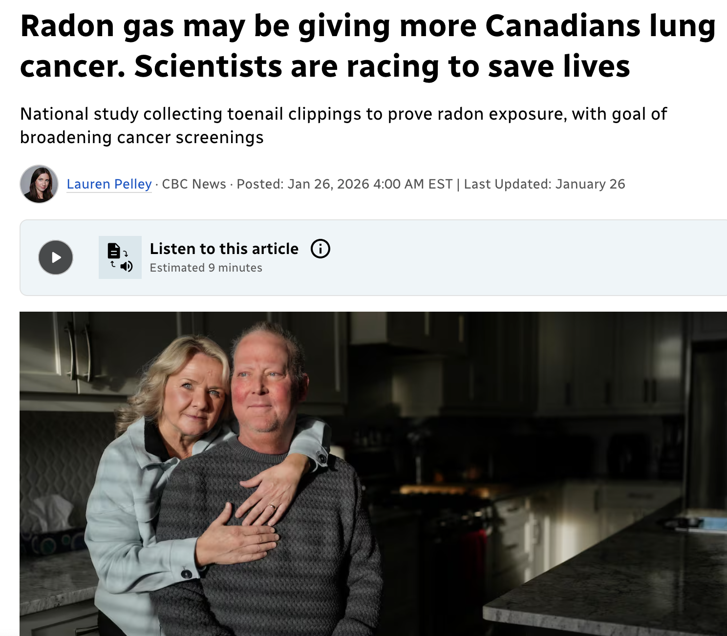 Radon Gas may be Giving an Increasing Number of Canadians Lung Cancer